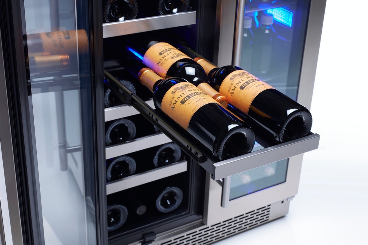 Zoom in on Alt View Zoom 22. Zephyr - Presrv 24 in. 21-Bottle Wine and 64-Can Beverage Cooler - Stainless Steel/Glass.