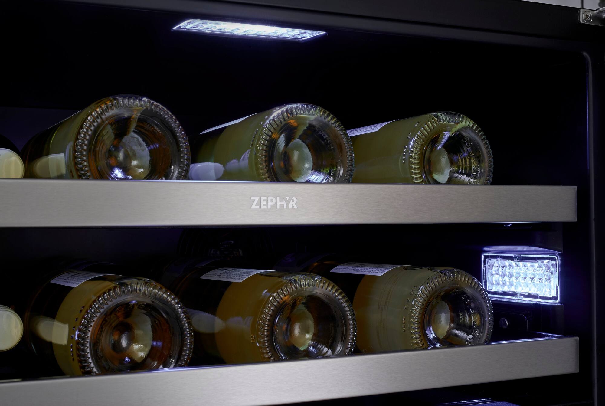 Zoom in on Alt View Zoom 19. Zephyr - Presrv 24 in. 148-Bottle Full Size Single Zone Wine Cooler - Stainless Steel/Glass.