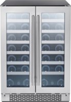 Zephyr - Presrv 24 in. 42-Bottle Dual Zone French Door Wine Cooler - Stainless steel and glass - Front_Zoom