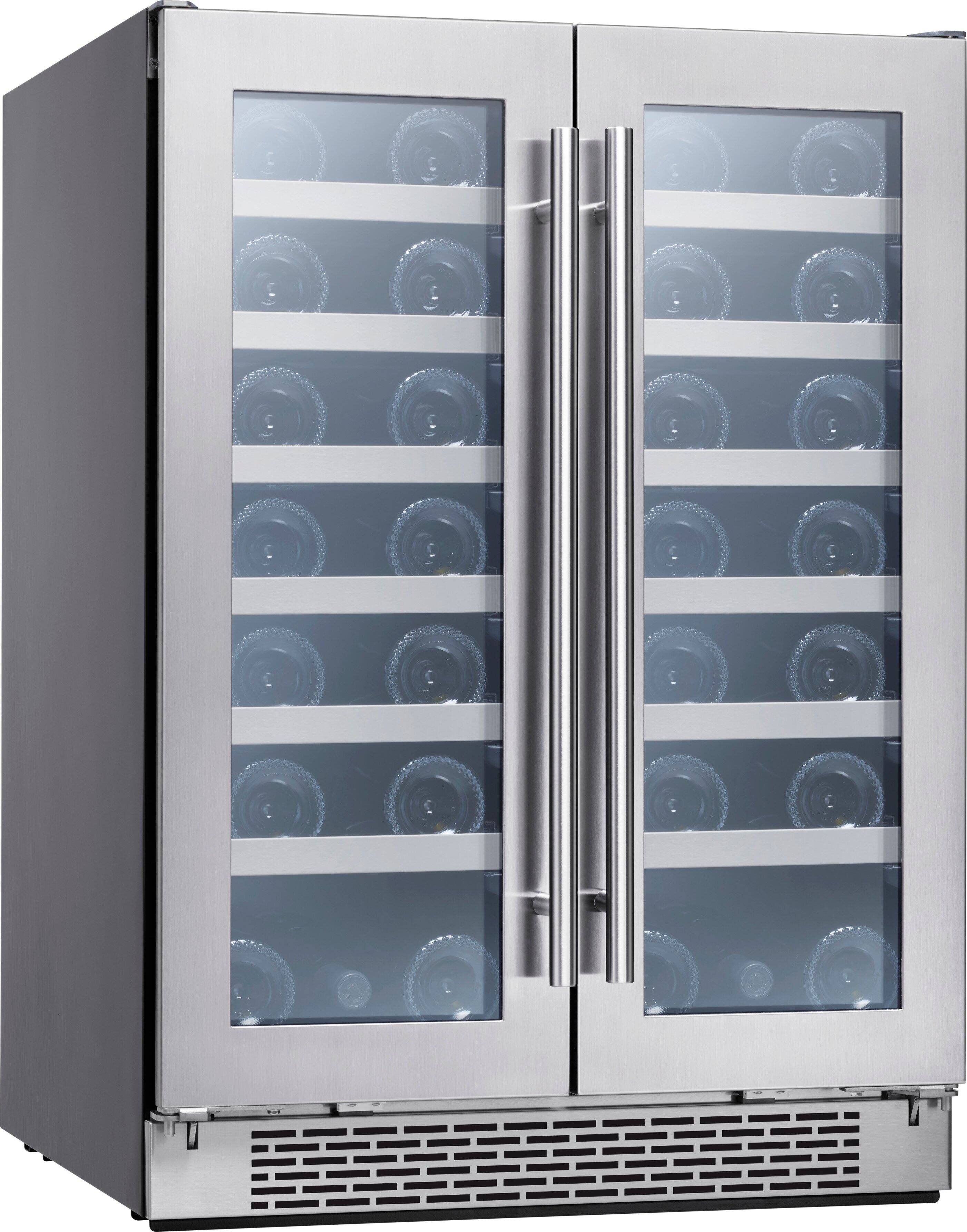 Alt View 15. Zephyr - Presrv 24 in. 42-Bottle Dual Zone French Door Wine Cooler - Stainless Steel/Glass.