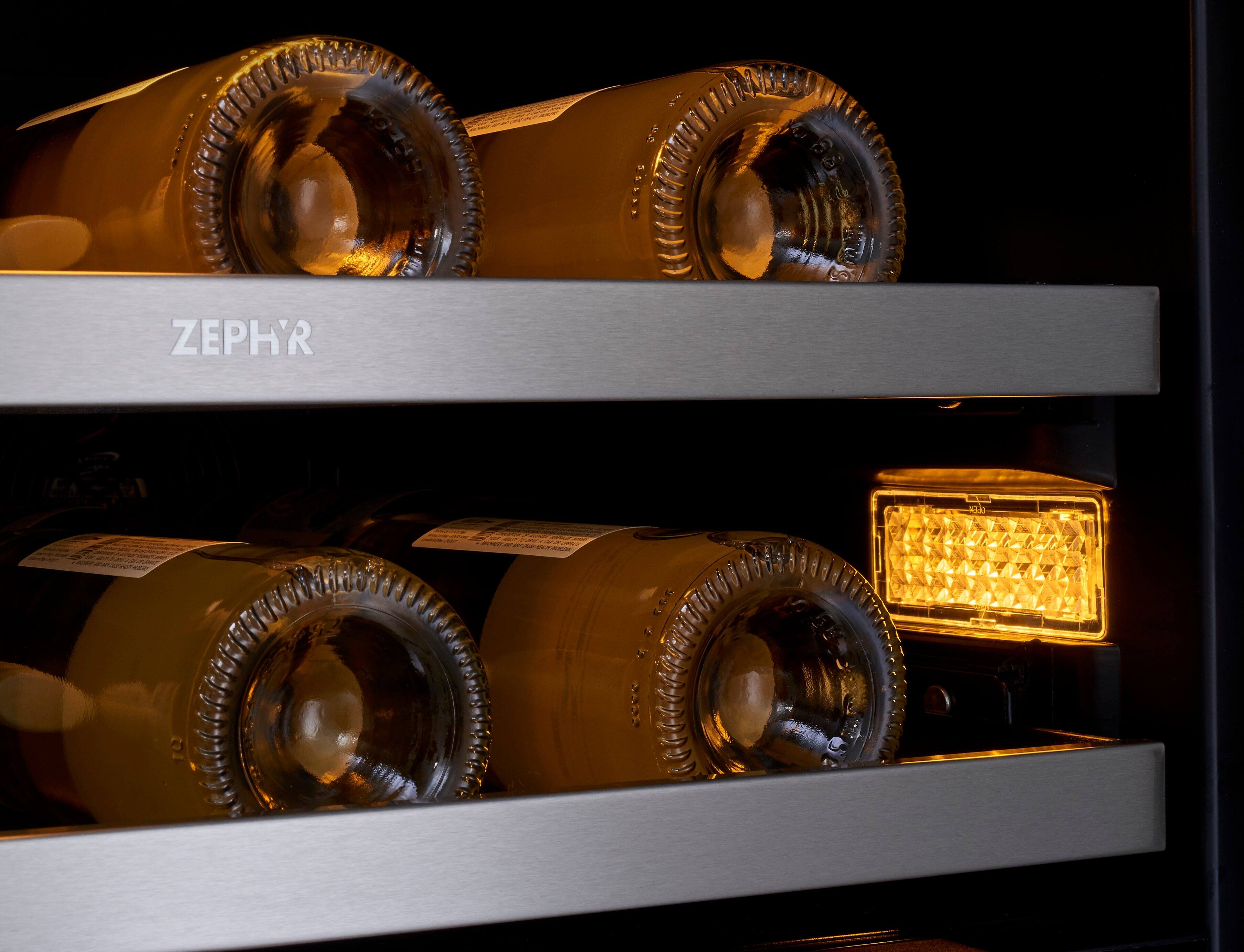 Alt View 21. Zephyr - Presrv 24 in. 42-Bottle Dual Zone French Door Wine Cooler - Stainless Steel/Glass.