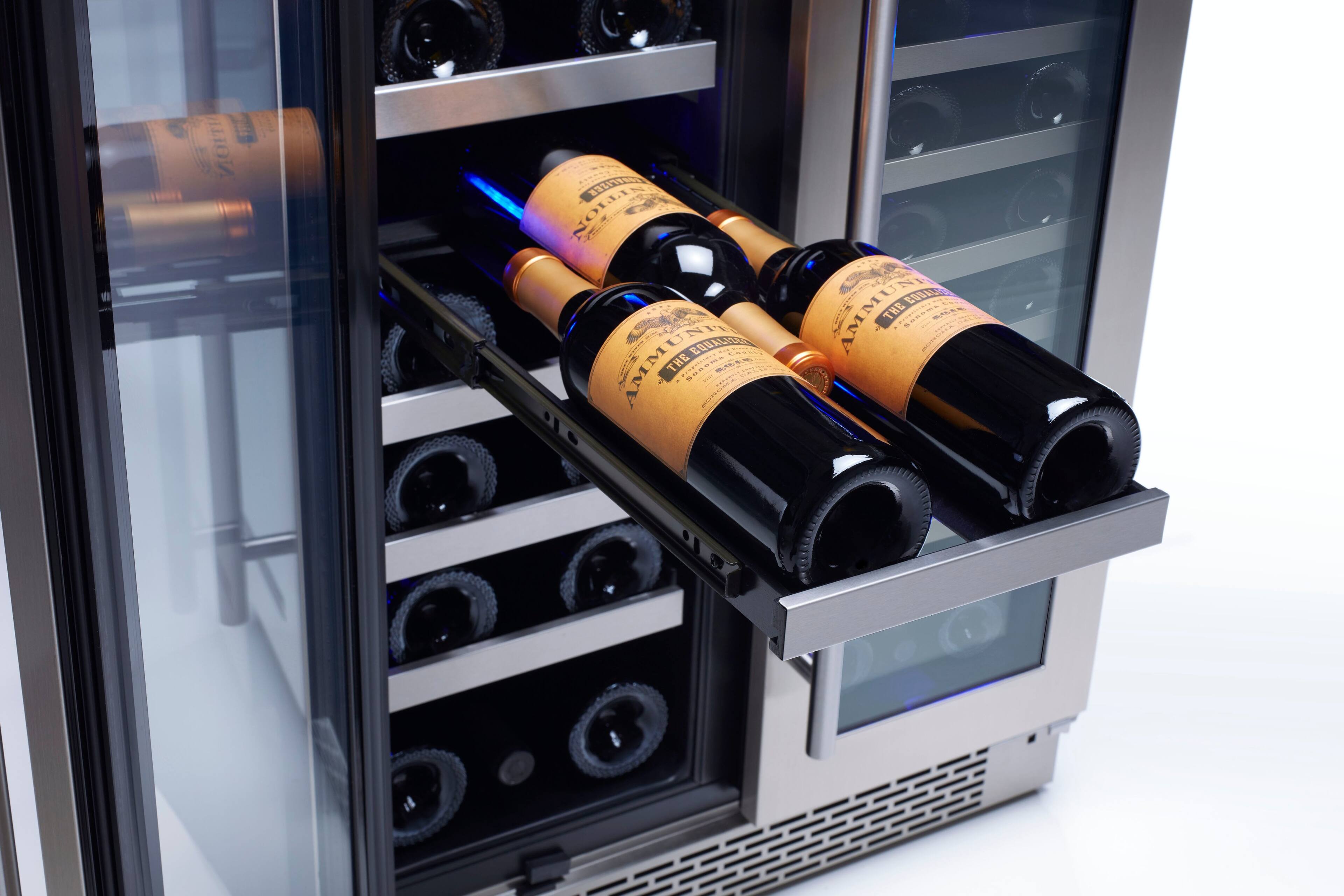Alt View 22. Zephyr - Presrv 24 in. 42-Bottle Dual Zone French Door Wine Cooler - Stainless Steel/Glass.
