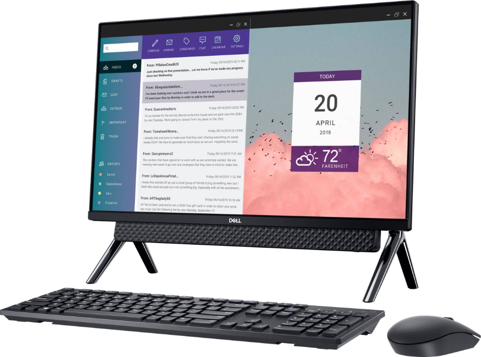 Left. Dell - Inspiron 24" Touch-Screen All-In-One - Intel Core i3 - 8GB Memory - 256GB SSD.