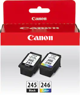 Canon - PG-245 / CL-246 2-Pack Standard Capacity - Black/Color (Cyan, Magenta, Yellow) Ink Cartridges - Black/Tri-color