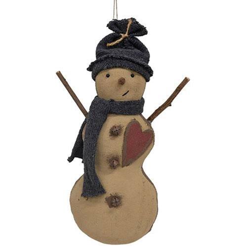 Front. BreeBe - Stiffened Fabric Heart Hat & Scarf Snowman Hanger - Multicolor.