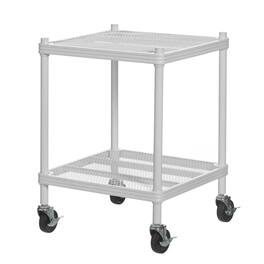 Design Ideas - MeshWorks 2 Tier Wheeled Metal Storage Shelving Unit Cart - White