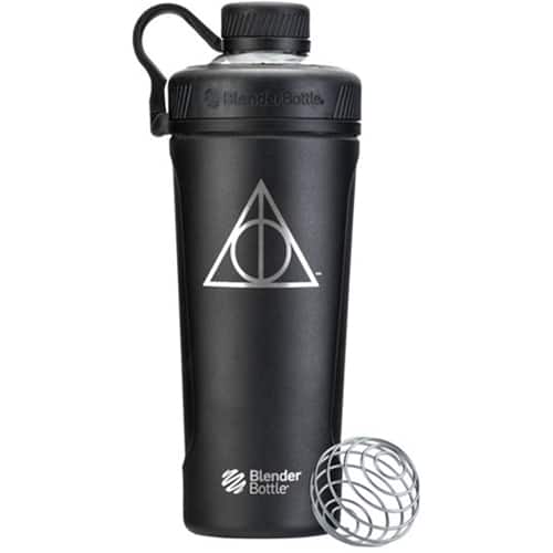 Angle. BlenderBottle - Harry Potter Series Radian 26 oz. Double Vacuum Insulated Stainless Steel Water Bottle/Shaker Cup - Matte Black.