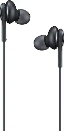 Front. Samsung - EO-IC100 Wired In-Ear Headphones - Black.