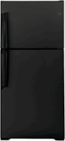 GE - 21.9 Cu. Ft. Top-Freezer Refrigerator with Garage Ready Performance from 38-110 Degrees Fahrenheit - Black - Front_Zoom