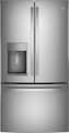 GE - 36 in. Wide 27.7 Cu. Ft. French Door Refrigerator with Space Saving Ice Maker - Stainless Steel