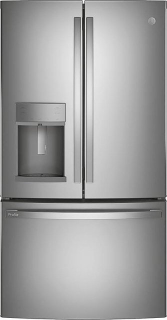 GE – Profile Series 22.1 Cu. Ft. Fingerprint Resistant French-Door Refrigerator with Door In Door and Hands-Free AutoFill – Stainless steel