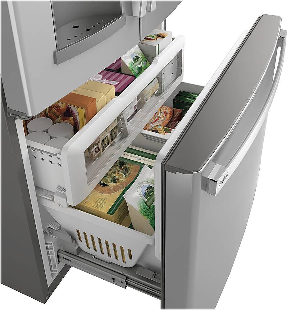 Alt View 16. GE Profile - 22.1 Cu. Ft. French Door-in-Door Counter-Depth Refrigerator with Hands-Free AutoFill - Fingerprint resistant stainless steel.