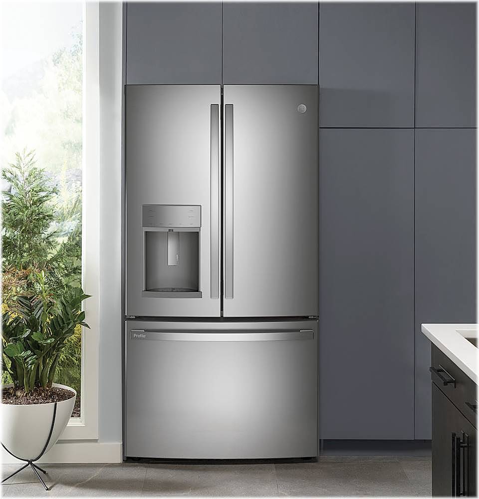 Alt View 17. GE Profile - 22.1 Cu. Ft. French Door-in-Door Counter-Depth Refrigerator with Hands-Free AutoFill - Fingerprint resistant stainless steel.