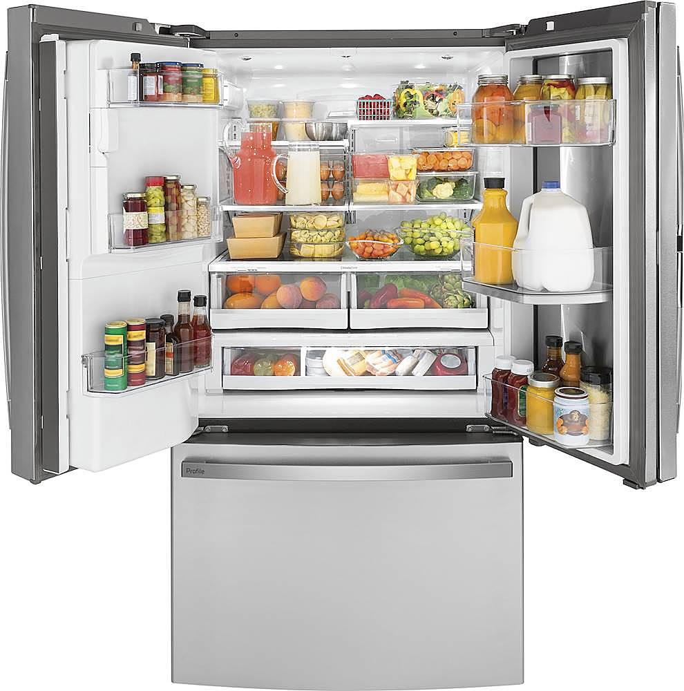 Alt View 1. GE Profile - 22.1 Cu. Ft. French Door-in-Door Counter-Depth Refrigerator with Hands-Free AutoFill - Fingerprint resistant stainless steel.
