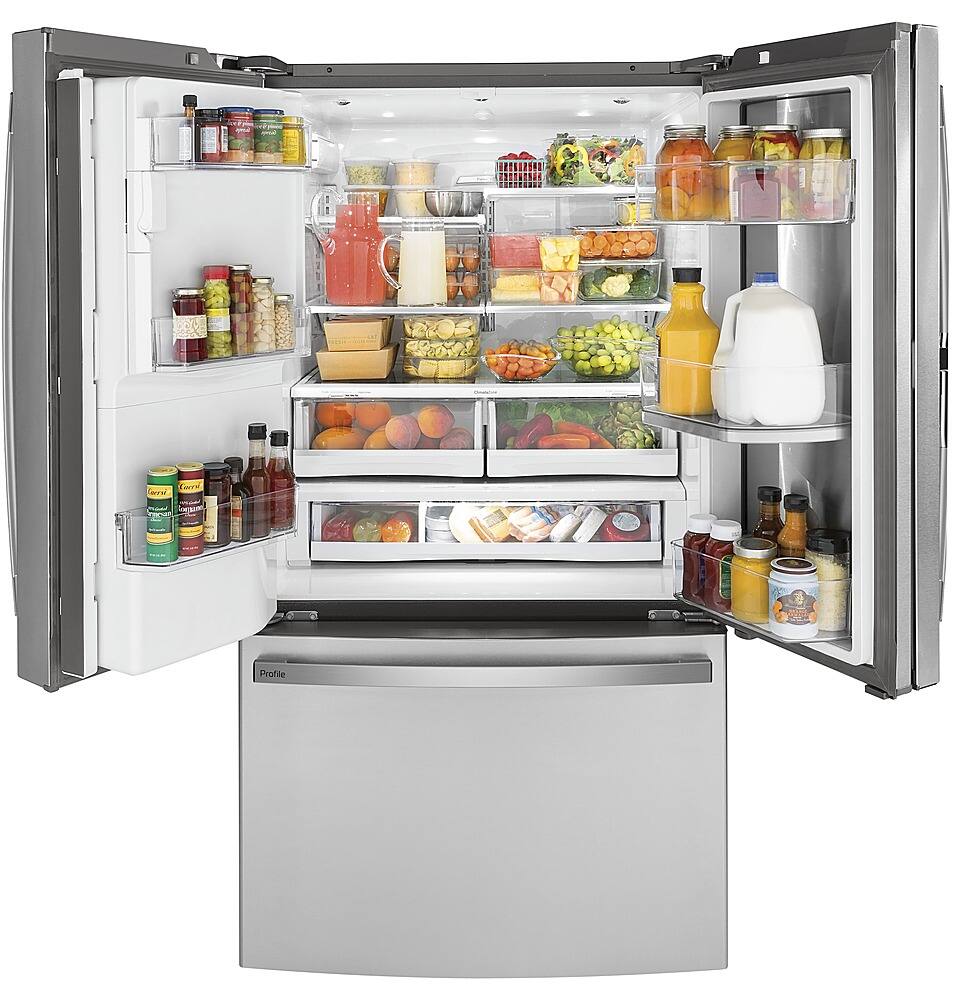 Alt View 20. GE Profile - 22.1 Cu. Ft. French Door-in-Door Counter-Depth Refrigerator with Hands-Free AutoFill - Fingerprint resistant stainless steel.