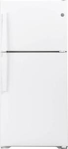 GE - 21.9 Cu. Ft. Top-Freezer Refrigerator - White - Front_Standard