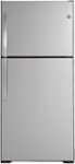 Front Zoom. GE - 19.2 Cu. Ft. Top-Freezer Refrigerator - Stainless Steel.