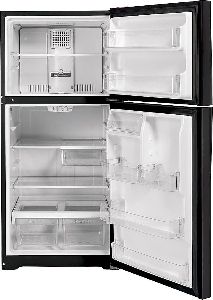 GE 21.9 Cu. Ft. Garage-Ready Top-Freezer Refrigerator Black Slate ...