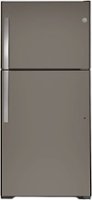 GE - 21.9 Cu. Ft. Top-Freezer Refrigerator - Fingerprint resistant slate - Front_Zoom