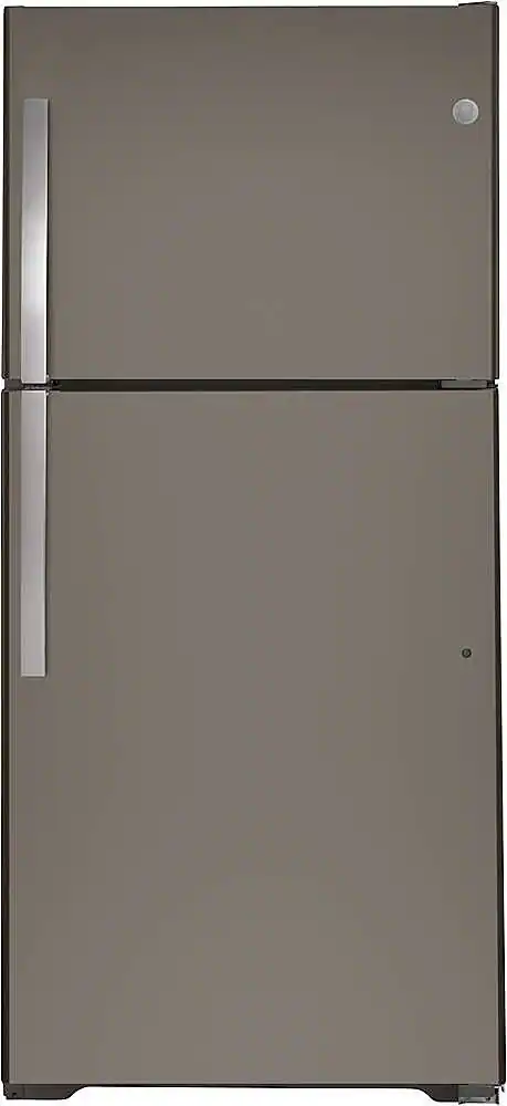 GE - 21.9 Cu. Ft. Top-Freezer Refrigerator with Garage Ready Performance - Slate