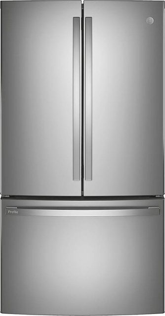 GE – Profile Series ENERGY STAR® 23.1 Cu. Ft. Counter-Depth Fingerprint Resistant French-Door Refrigerator – Stainless steel