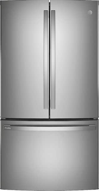 Ge Profile Series Energy Star 23 1 Cu Ft Counter Depth Fingerprint Resistant French Door Refrigerator Stainless Steel Pwe23kynfs Best Buy