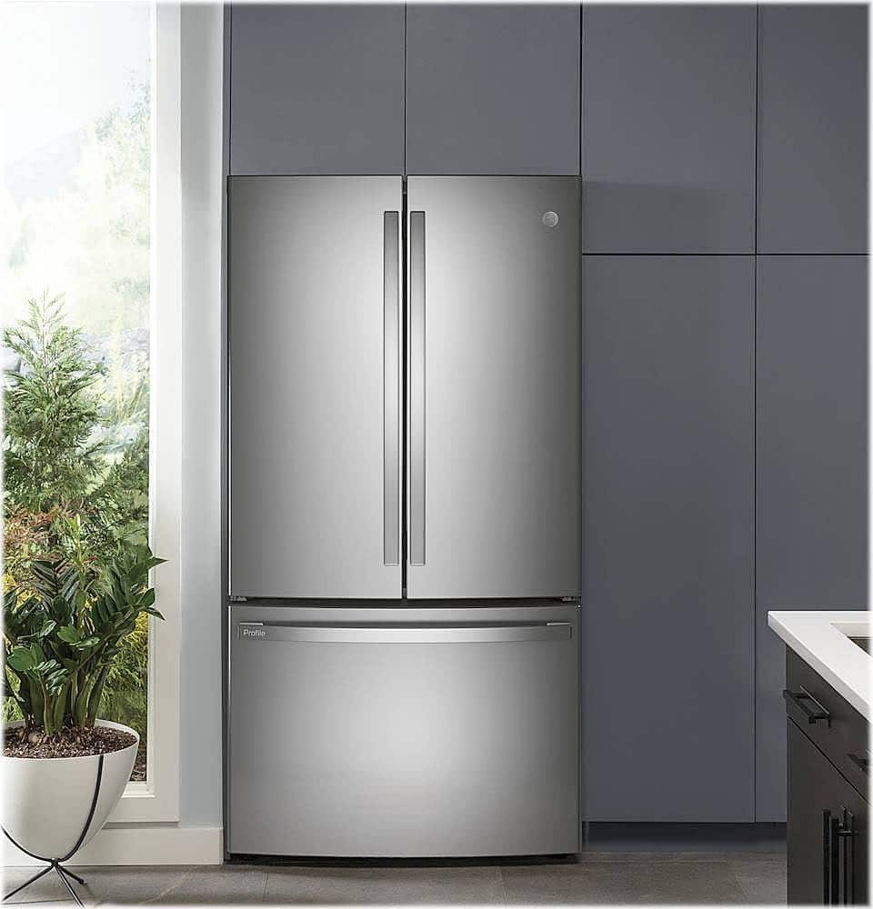 Alt View 12. GE Profile - 23.1 Cu. Ft. French Door Counter-Depth Refrigerator with Internal Water Dispenser - Fingerprint resistant stainless steel.