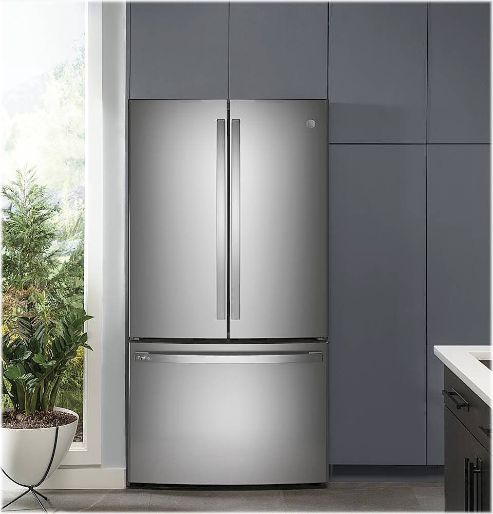 Alt View 12. GE Profile - 23.1 Cu. Ft. French Door Counter-Depth Refrigerator with Internal Water Dispenser - Fingerprint resistant stainless steel.