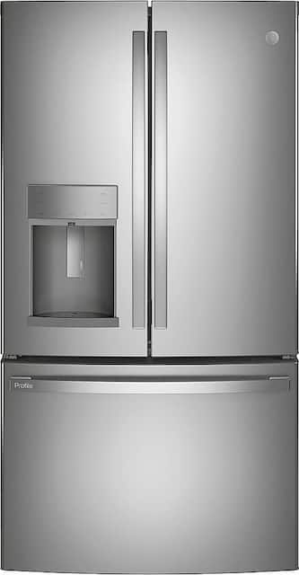 Ge Profile Series Energy Star 27 7 Cu Ft Fingerprint Resistant French Door Refrigerator With Hands Free Autofill Stainless Steel Pfe28kynfs Best Buy