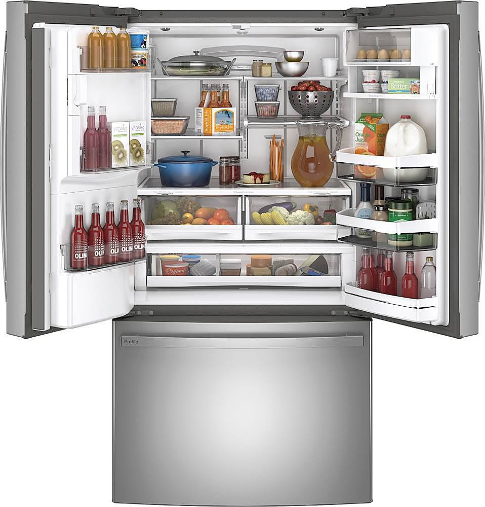 Alt View 1. GE Profile - 27.7 Cu. Ft. French-Door Refrigerator with Hands-Free AutoFill - Fingerprint Resistant Stainless Steel.