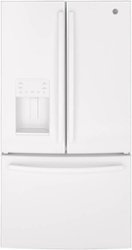 GE - 25.6 Cu. Ft. French Door Refrigerator - High Gloss White - Front_Zoom
