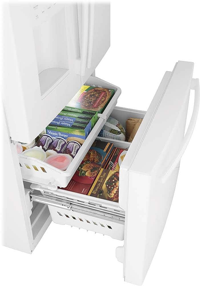 Alt View 11. GE - 25.6 Cu. Ft. French Door Refrigerator - High Gloss White.
