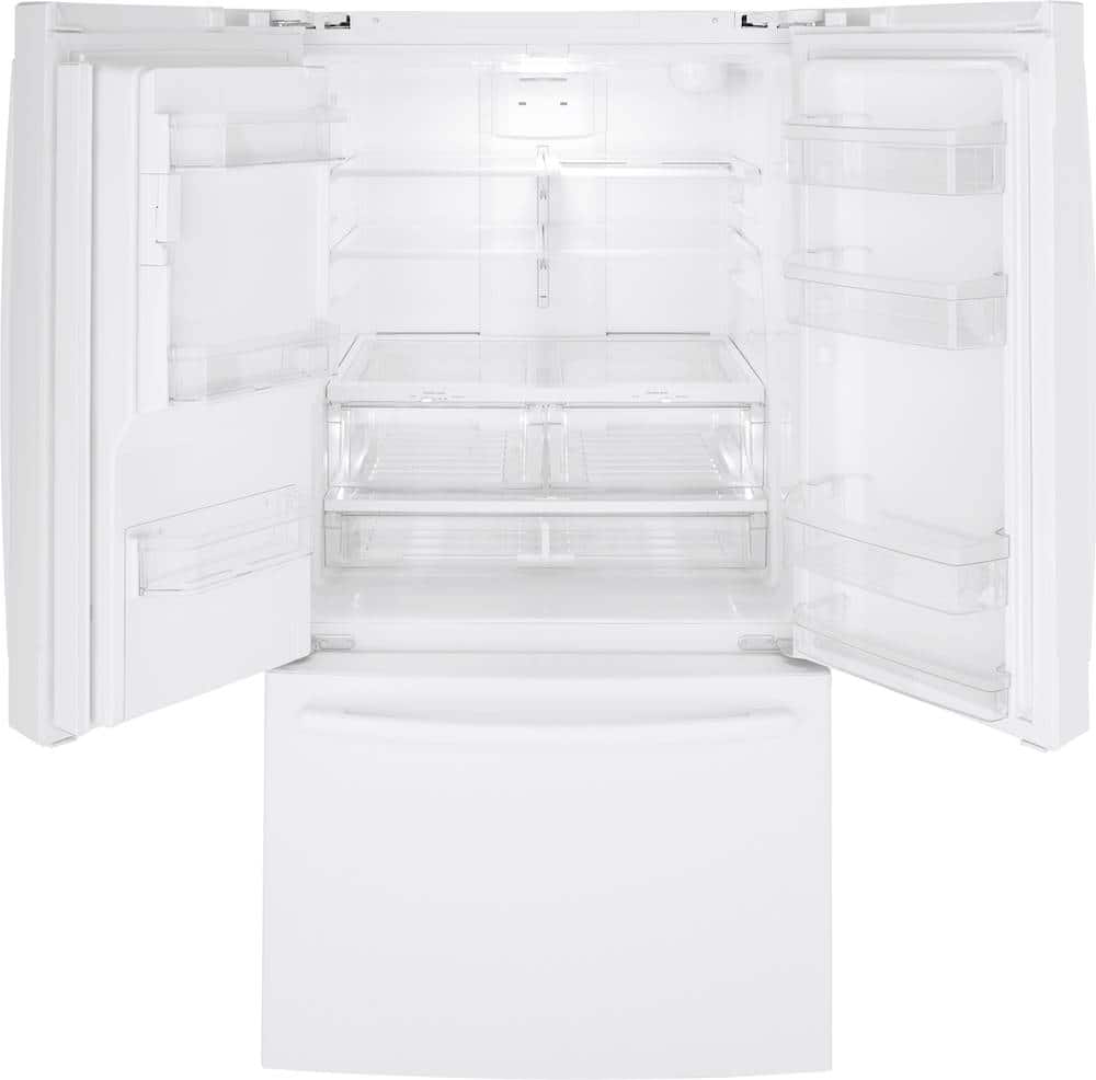Alt View 2. GE - 25.6 Cu. Ft. French Door Refrigerator - High Gloss White.