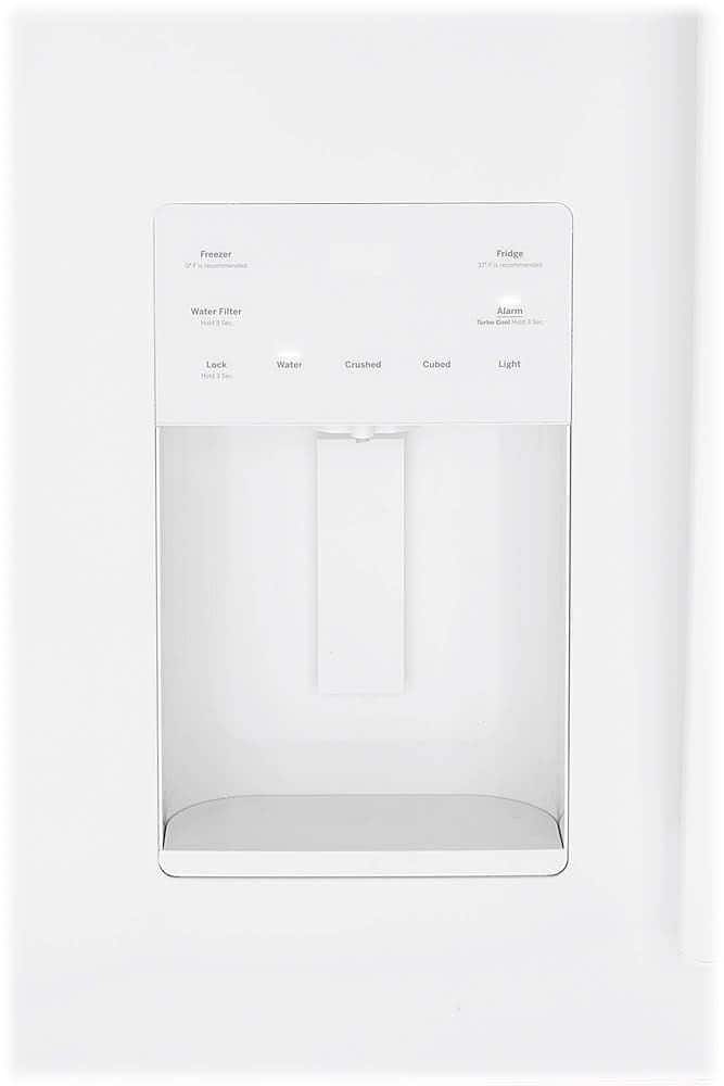 Alt View 4. GE - 25.6 Cu. Ft. French Door Refrigerator - High Gloss White.