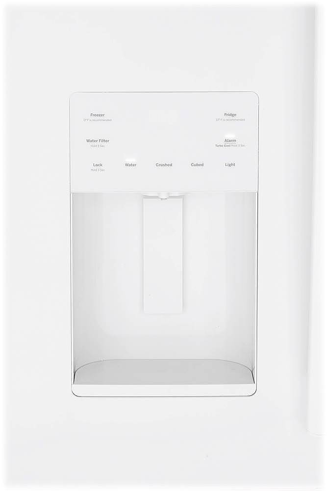 Alt View 4. GE - 25.6 Cu. Ft. French Door Refrigerator - High Gloss White.