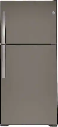 GE - 19.2 Cu. Ft. Top-Freezer Refrigerator with Garage Ready Design - Slate