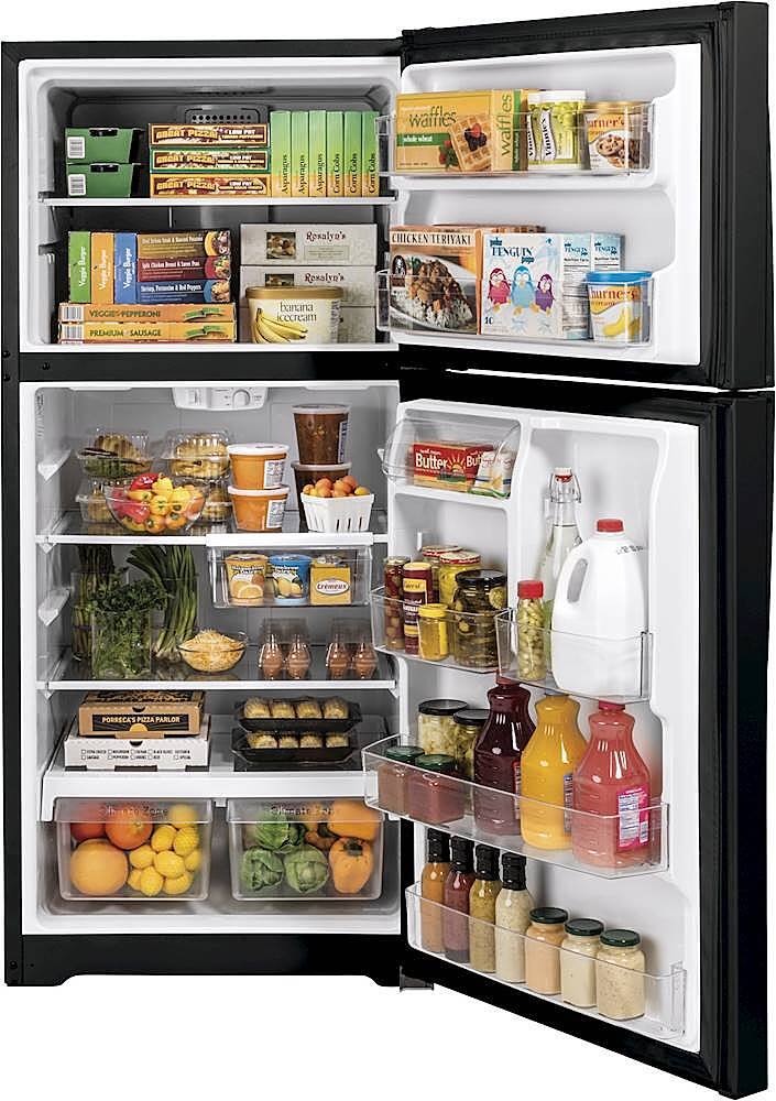 Alt View 1. GE - 19.2 Cu. Ft. Top-Freezer Refrigerator - Black.