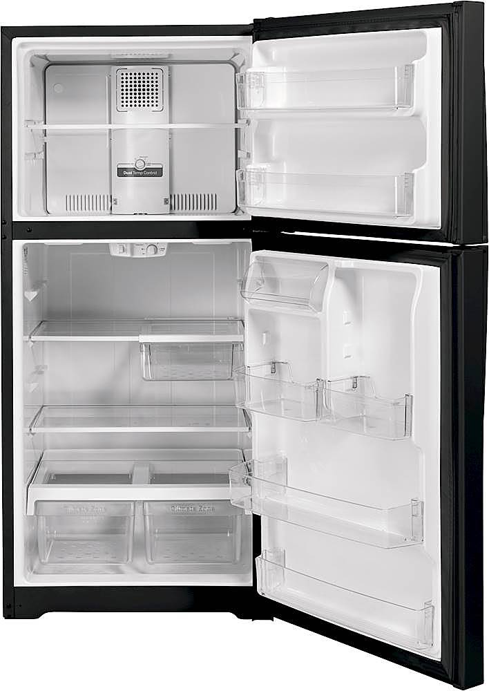 Alt View 2. GE - 19.2 Cu. Ft. Top-Freezer Refrigerator - Black.