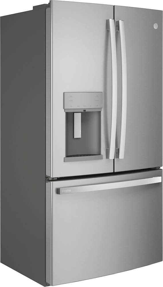 Angle. GE Profile - 22.1 Cu. Ft. French Door Counter-Depth Refrigerator with Hands-Free AutoFill - Fingerprint Resistant Stainless Steel.