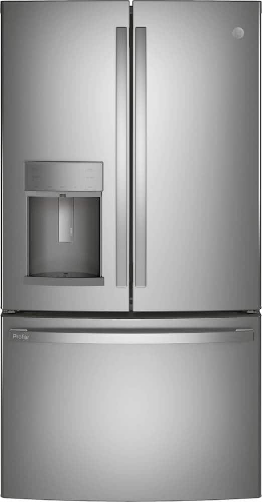 Front. GE Profile - 22.1 Cu. Ft. French Door Counter-Depth Refrigerator with Hands-Free AutoFill - Fingerprint Resistant Stainless Steel.