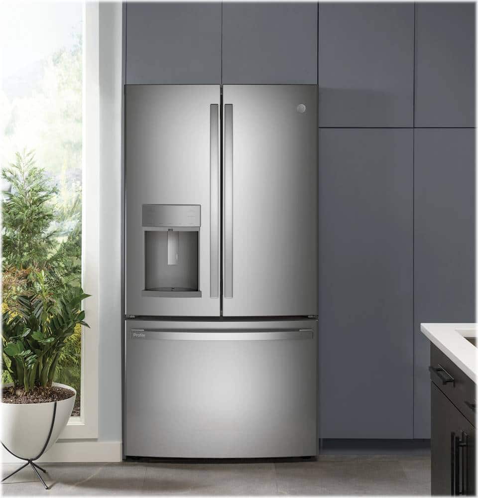 Alt View 12. GE Profile - 22.1 Cu. Ft. French Door Counter-Depth Refrigerator with Hands-Free AutoFill - Fingerprint Resistant Stainless Steel.