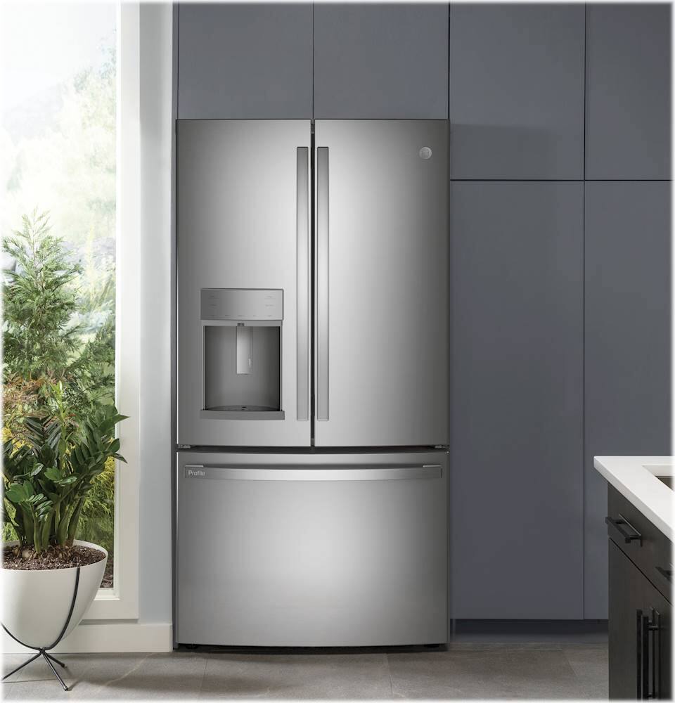 Alt View 12. GE Profile - 22.1 Cu. Ft. French Door Counter-Depth Refrigerator with Hands-Free AutoFill - Fingerprint Resistant Stainless Steel.