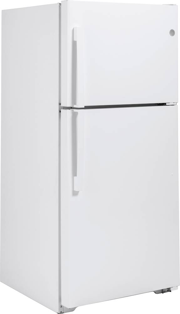 Angle View: GE - 19.2 Cu. Ft. Top-Freezer Refrigerator - White