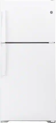 Front. GE - 19.2 Cu. Ft. Top-Freezer Refrigerator with Garage Ready Performance - White.