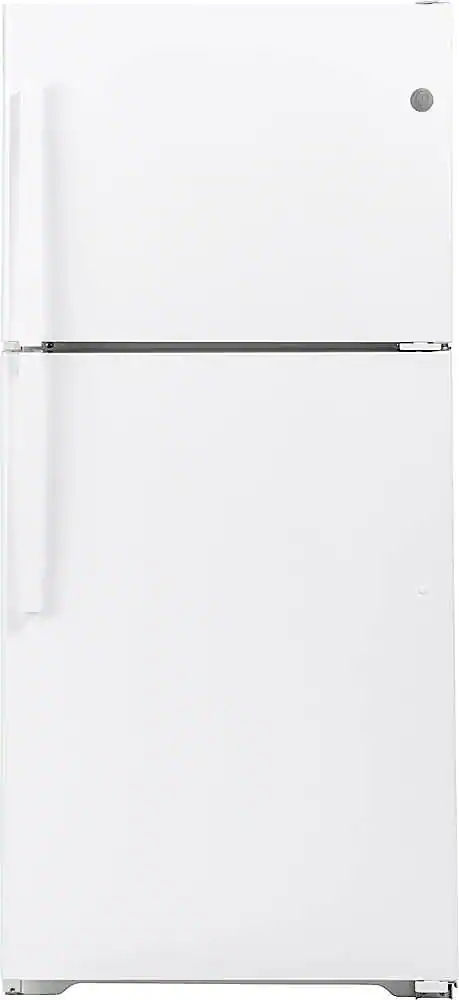 GE - 19.2 Cu. Ft. Top-Freezer Refrigerator with Garage Ready Performance - White