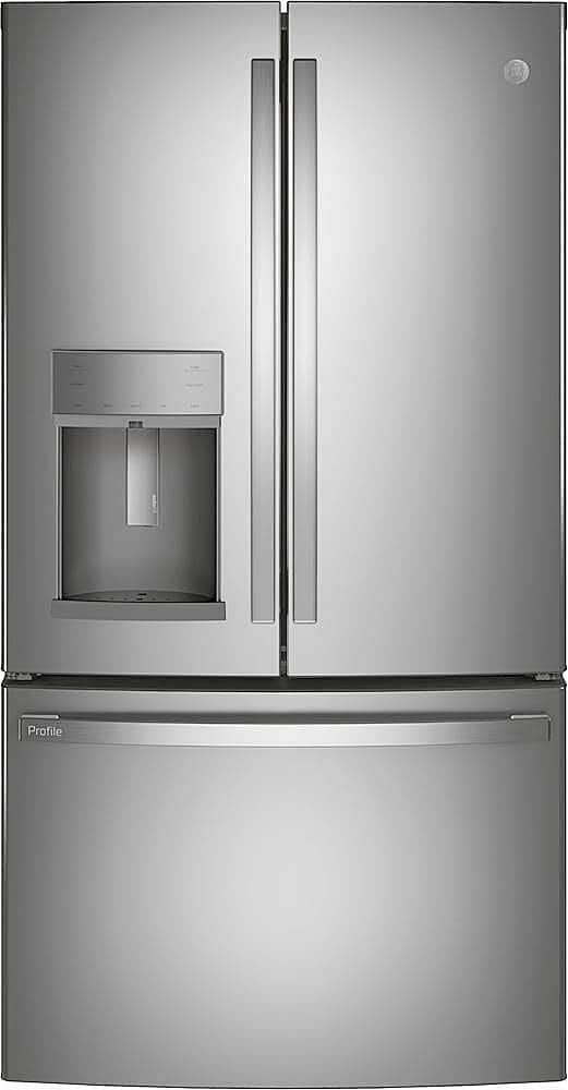 GE Profile - 27.7 Cu. Ft. French Door-in-Door Refrigerator with Hands-Free AutoFill - Stainless Steel - Front_Zoom