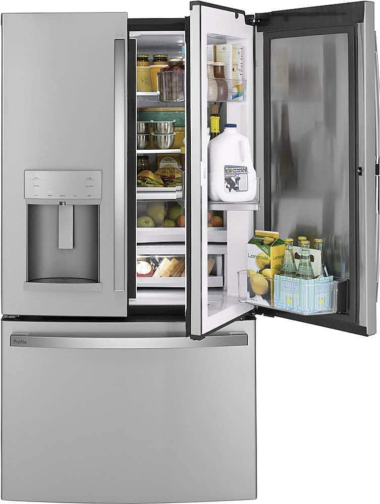 Alt View 15. GE Profile - 27.7 Cu. Ft. French Door-in-Door Refrigerator with Hands-Free AutoFill - Fingerprint resistant stainless steel.