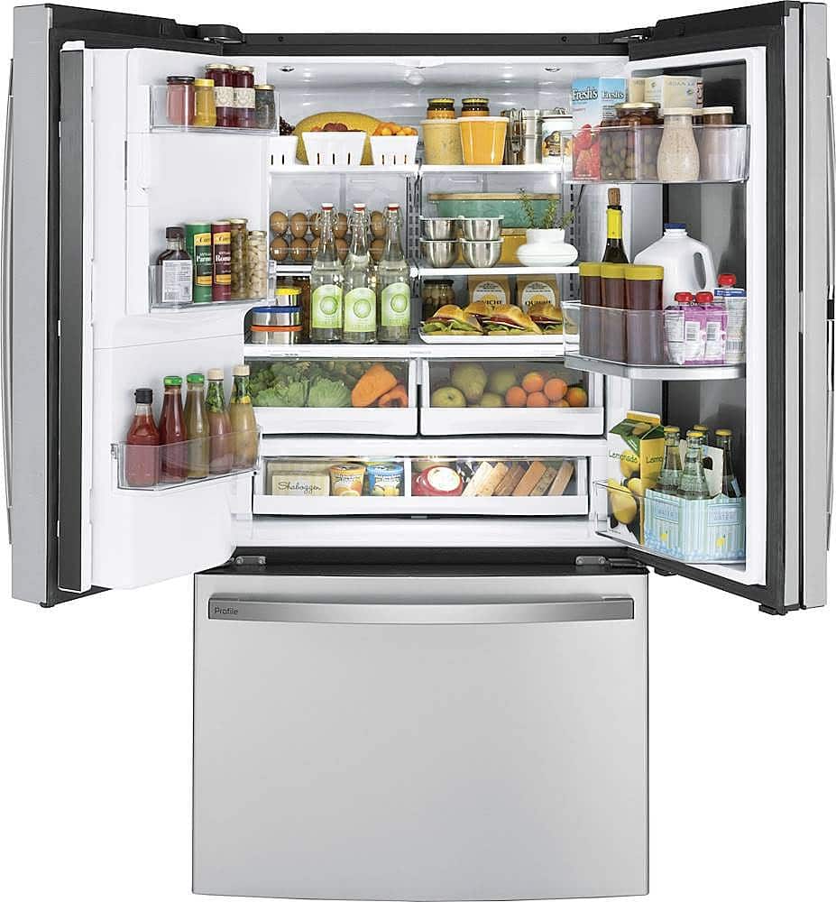 Alt View 1. GE Profile - 27.7 Cu. Ft. French Door-in-Door Refrigerator with Hands-Free AutoFill - Fingerprint resistant stainless steel.