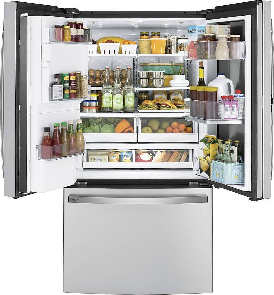 Alt View 1. GE Profile - 27.7 Cu. Ft. French Door-in-Door Refrigerator with Hands-Free AutoFill - Fingerprint resistant stainless steel.