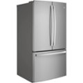 Angle. GE - 28.7 Cu. Ft. French Door Refrigerator with LED Lighting - Stainless Steel.